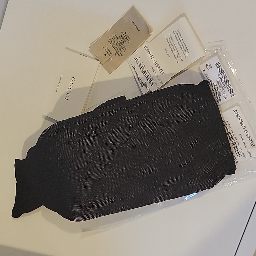 Gucci Black GG Supreme Tights - M - New Open